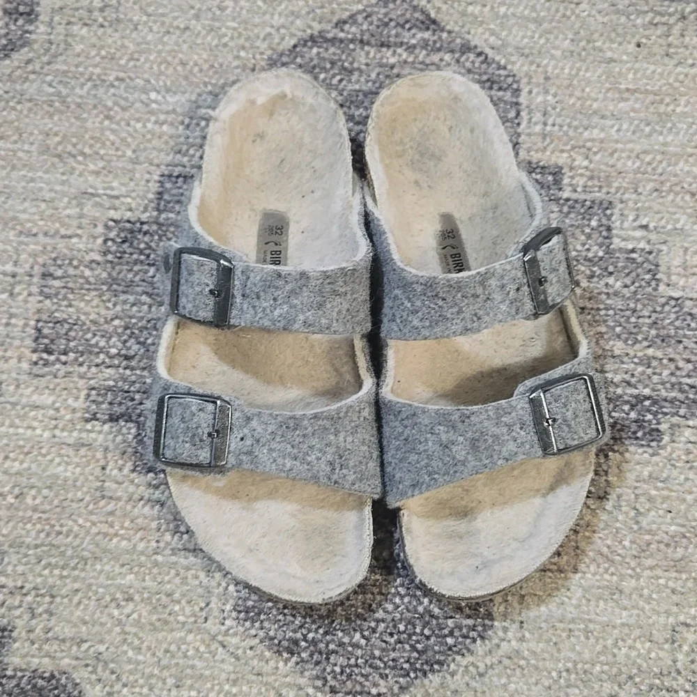 Birkenstock Kids Arizona Rivet Light Gray Wool